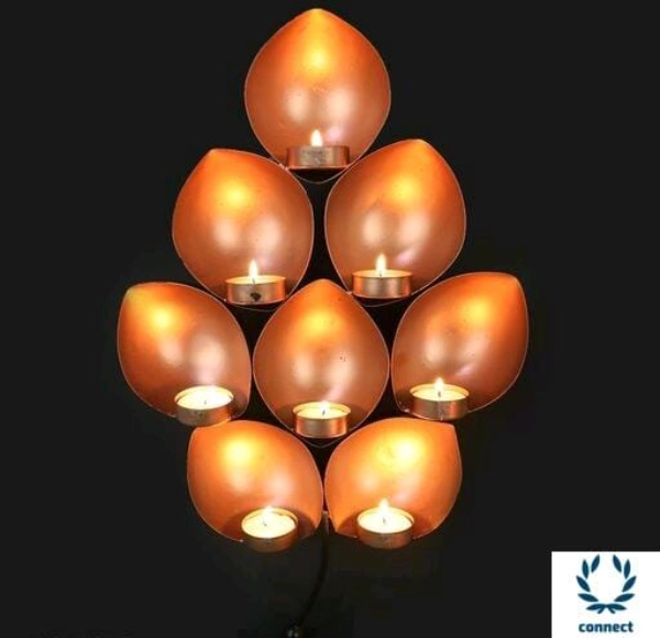 Decorative Leaf Eye Shaped Iron Wall Sconce Hanging Holder For Home Decors in this light lends a touch of tradition to your home decor  - Metal , Tea Light Candle Holder, Pack of1